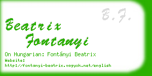beatrix fontanyi business card